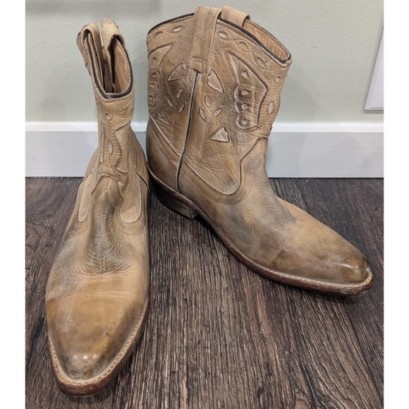 Bed Stu Leather USA Bench Made Short Boots Size 7.5 - Picture 1 of 14